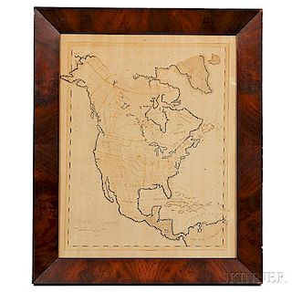 Watercolor and Pen Schoolgirl Map of North America