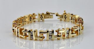14Kt. Lady's Diamond Set Link Bracelet