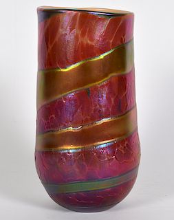 Charles Lotton Red Lava Art Glass '94
