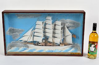 Diorama of the "Sea Cloud" Sailing Ship