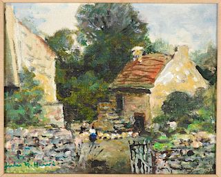 Jules Rene Herve "Country Cottage" O/C