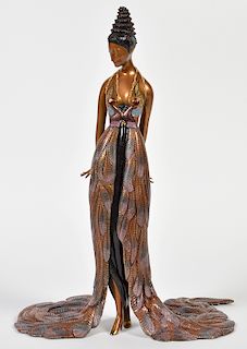Erte Bronze "Feather Gown" Sculpture