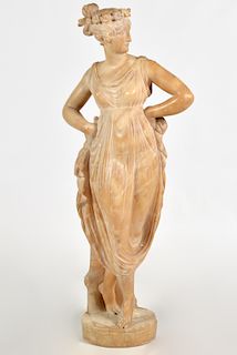 Alabaster Figure of Female Classical Dancer