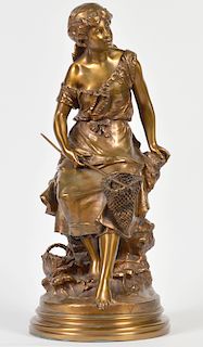 Auguste Moreau "Young Maiden" Bronze