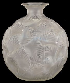 Rene Lalique 'Ormeaux' French Crystal Vase