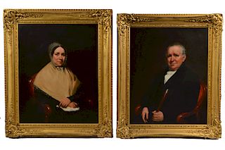 Pair of 19th Ct. Portraits by Samuel Waldo