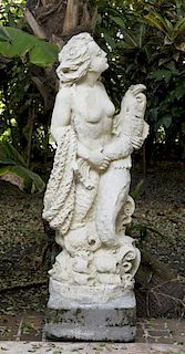 A Cast Stone Garden Figure, Height 48 1/4 inches.