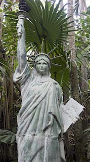 A Cast Metal Model of the Statue of Liberty, Height 87 inches.