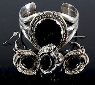 R. Kelly Navajo Sterling & Black Onyx Jewelry Set