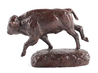 Original J.K Ralston Bronze Buffalo Calf Sculpture