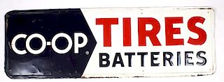 Vintage Co-Op Tires & Batteries Sign
