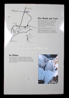 Porcelain Enamel Yellowstone Canyon in Winter Map