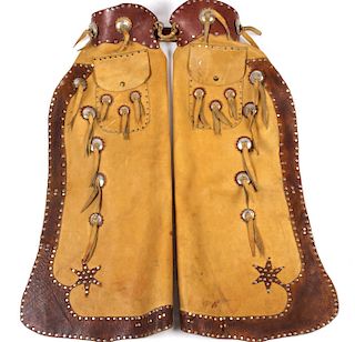 Western Cowboy Batwing Leather Chaps