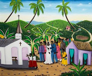 Josue Joseph, (Haitian, b. 1947), Going to the Chapel