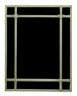 A Painted Metal Mirror, 35 7/8 x 28 inches.
