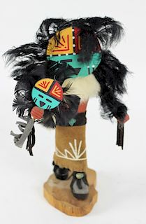 20th C. Hand Painted Hopi Kachina Doll "Sun Face"