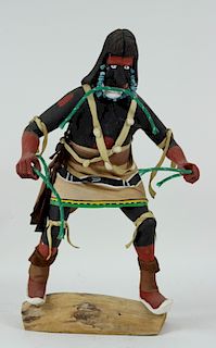 20th C H/P Carved Wooden Hopi Kachina Warrior Doll