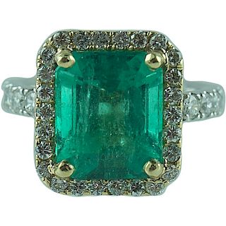 Approx 5.48CT Colombian Emerald 1.00CT Diamond