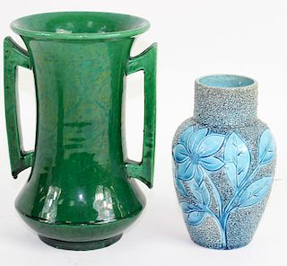 Two Japanese Glazes Flower Vases
