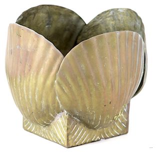 20th century Brass Shell Centerbowl