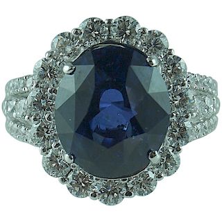 AGL Certified,8.41CT Sapphire. 2.12CT Diamond Ring
