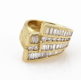 Charles Krypell Diamond 18k Gold Ribbon Band Ring