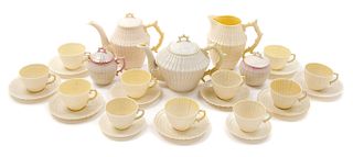 * An Assembled Belleek Coral and Shells Tea Service Height of tallest 7 inches.