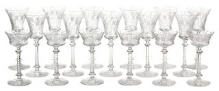 * A Cut and Etched Glass Stemware Service Height of tallest stem 9 3/4 inches.