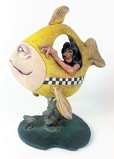 Steven Smeltzer "Water Taxi" Ceramic Sculpture