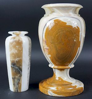Lot of Two Beautiful Polished Marble Vases