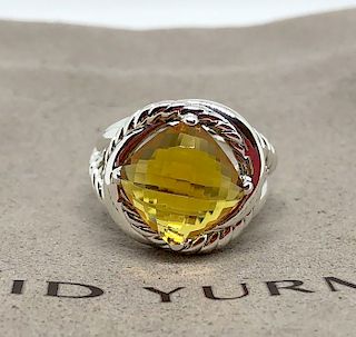 David Yurman Sterling Silver Infinity 11mm Citrine Ring