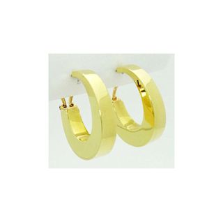 Tiffany & Co. 18k Wide Hoop Earrings Modernist 1960
