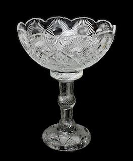A Continental Cut Glass Centerpiece, Height 15 1/2 inches.