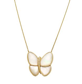 Van Cleef & Arpels 18k Flying Diamond Butterfly Necklace