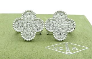 Van Cleef & Arpels 18k Magic Alhambra Diamond Earrings