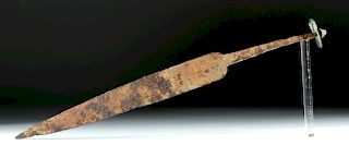 Celtic-Romano Iron Dagger w/ Bronze Pommel