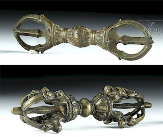 Pair of 19th C. Tibetan Brass Dorjes