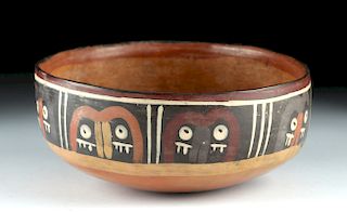 Nazca Polychrome Bowl - Abstract Trophy Heads