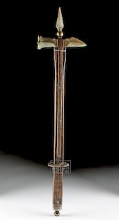 19th C. Victorian- Era Italian Wood / Iron War Hammer