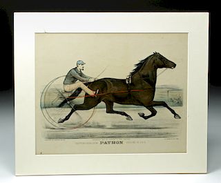 Currier & Ives, "Trotting Stallion Patron", 1887