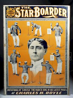 19th C. Poster - The Star Boarder Imitations of Sousa