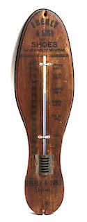 Vintage Shoe Store Trade Sign Thermometer Height 21 x width 6 1/4 inches