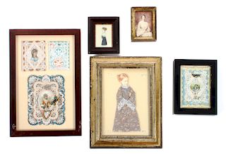 Five Framed Decorative Paper Objects Largest (framed) 13 1/2 x 8 1/2 inches