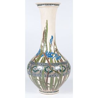 Iris Patterned Vase