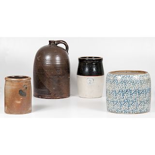 Four Large Stoneware Vessels