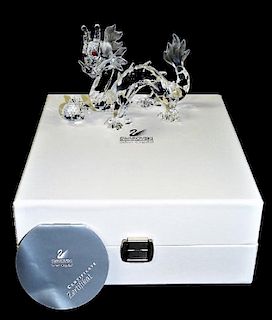 L/E Swarovski Crystal Dragon Figure New In Box