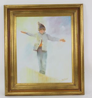20th Century Signed Oil Painting On Canvas