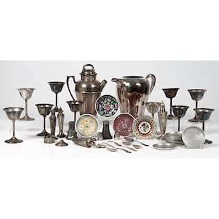 Assorted Metal and Porcelain Tableware