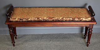 Victorian  Mahogany Bench.