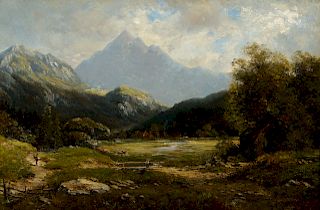Hermann Herzog (1832-1932), Mountain Landscape, Switzerland (1890)